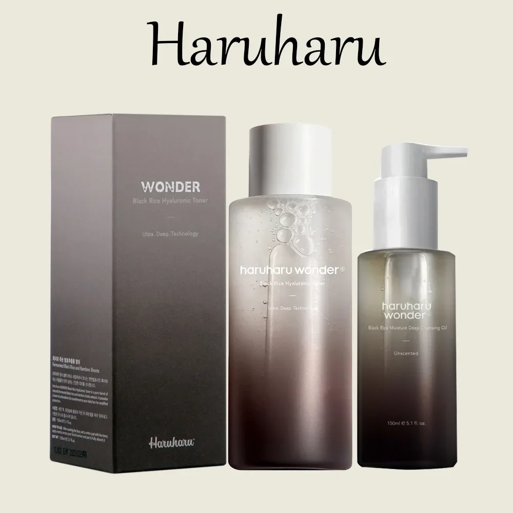 Haruharu Wonder Black Rice Toner Sinkcare Whitening Hyaluronic Acid Toner Deep Cleans Makeup Residue Makeup Remover Cleasing Oil