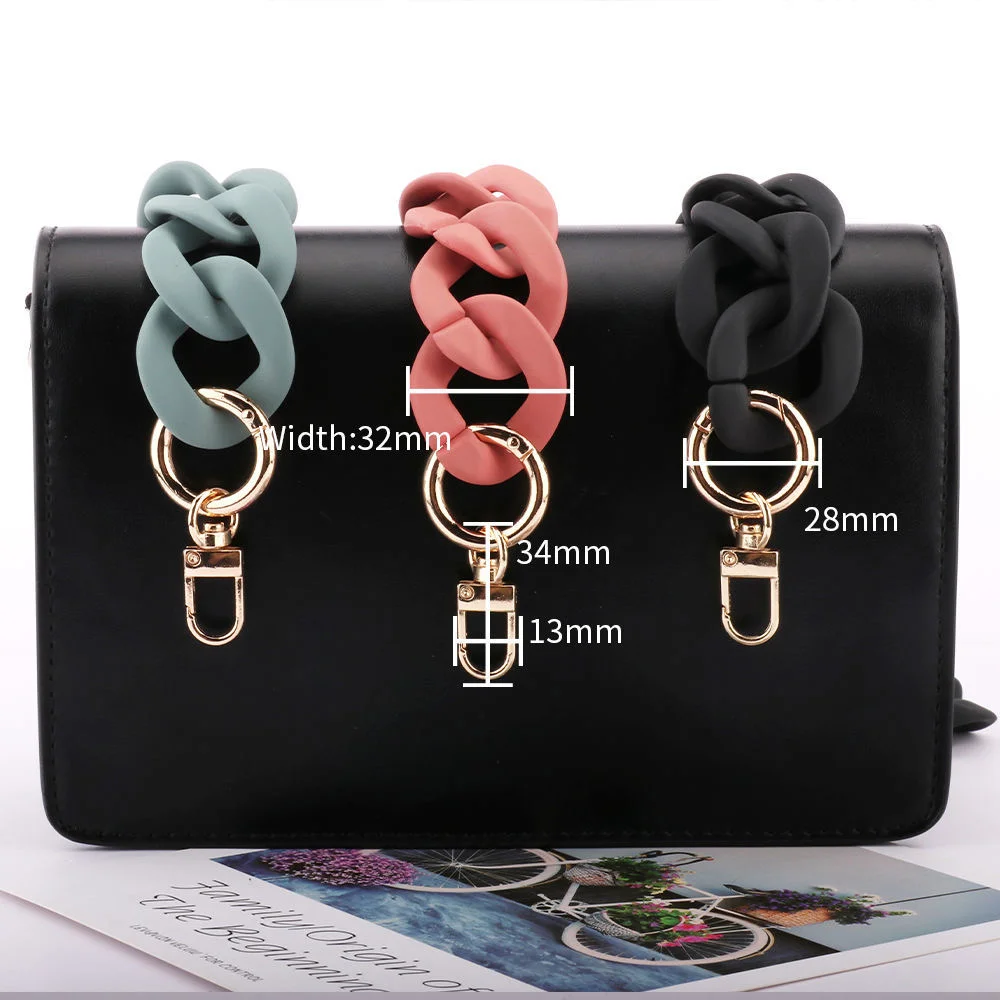 DIY Thick Acrylic Leather Bag Chain Handle Spare Parts Leather Bag Matte style Accessories Trims Purse Chain Strap Chain For Bag