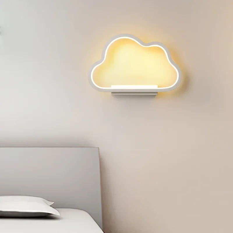 Bedroom Headboard Wall Lamp Nordic Background Wall Decoration Modern Simple Warm Net Red Children Cloud Led Wall Lamp