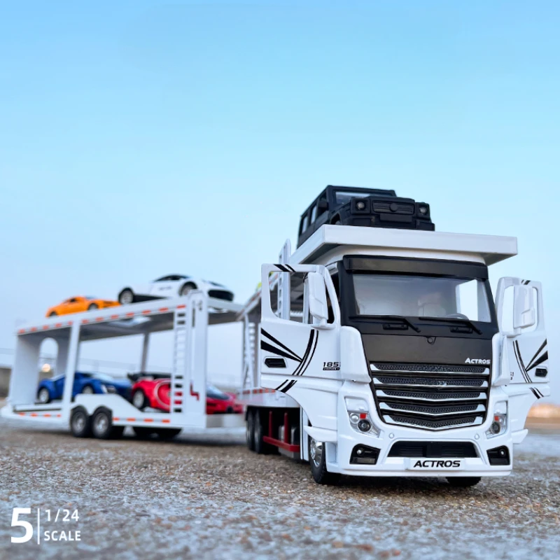 

1:24 Double-layer Flat-plate Transport Vehicle Alloy Model Metal Truck Model Diecast Toys Vehicles Kids Boys