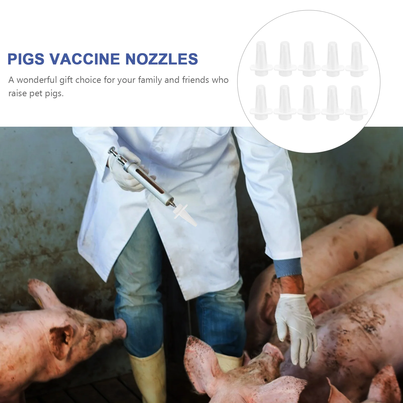 

10pcs Pig Nasal Spray Lightweight Portable Nozzles Syringe Atomization Effect Livestock Supplies
