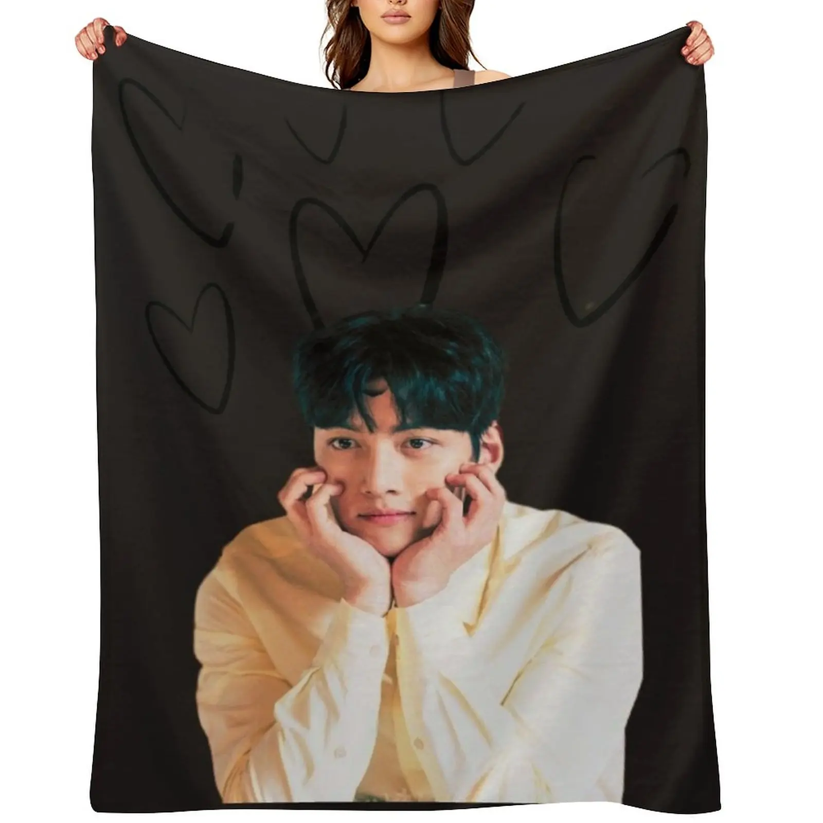 

Ji chang wook Throw Blanket Luxury Flannels Travel Vintage Blankets