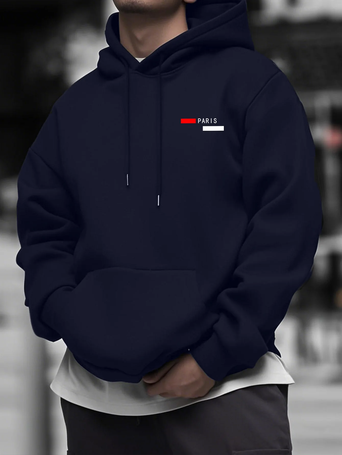 2026 NEW Men's Casual Hoodies Paris Element Print Regular Fit Hooded Sweatshirt Long Sleeve Pullover Tops Streetwear