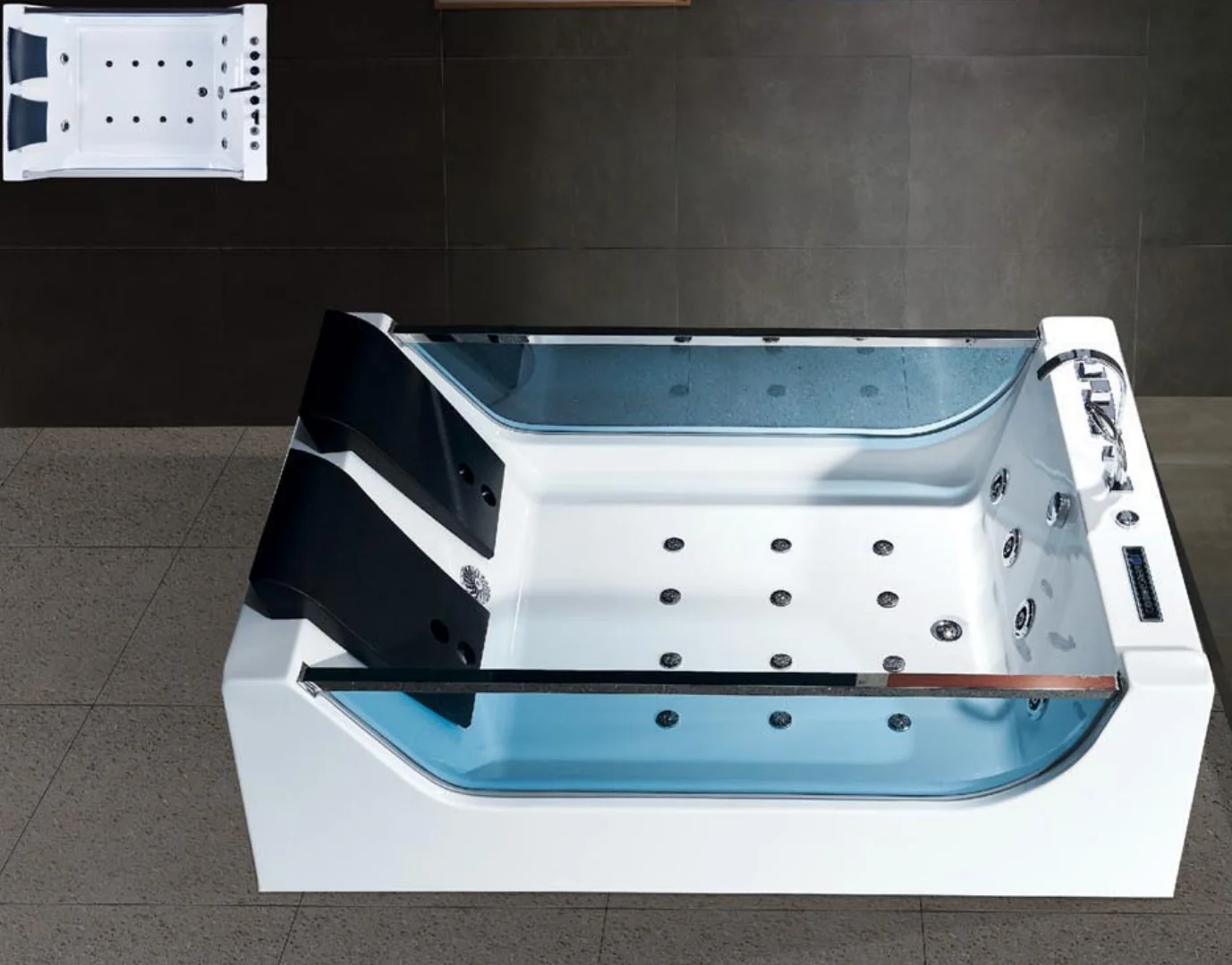 

Luxury Thermostatic Hot Tub Spa Whirlpool Bath Tub Freestanding AcrylicDouble People Use Massage Bathtub