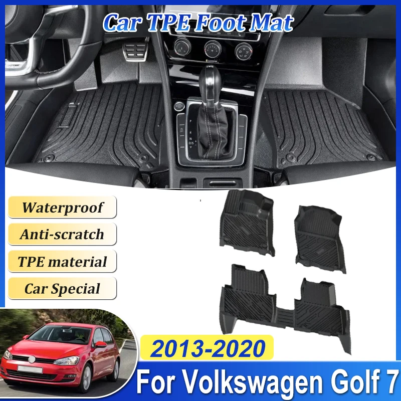 

Car Floor Mat For Volkswagen Golf 7 Mk7 2013-2020 LHD TPE Foot Panel Line Carpet Pad Waterproof Part Full Tappeto Accessories