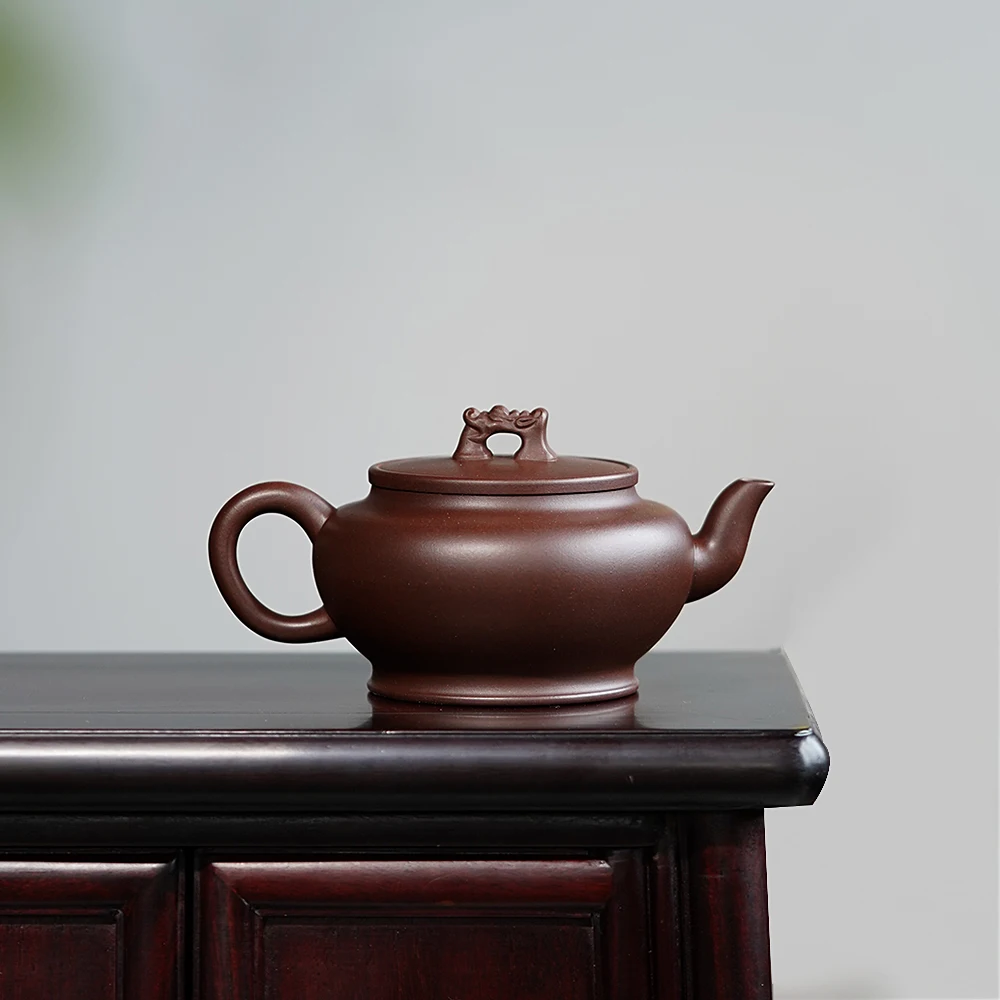 |purple clay pot master pure handmade high-quality Kung Fu tea set tea pot raw ore Purple mud dragon head jade tripod