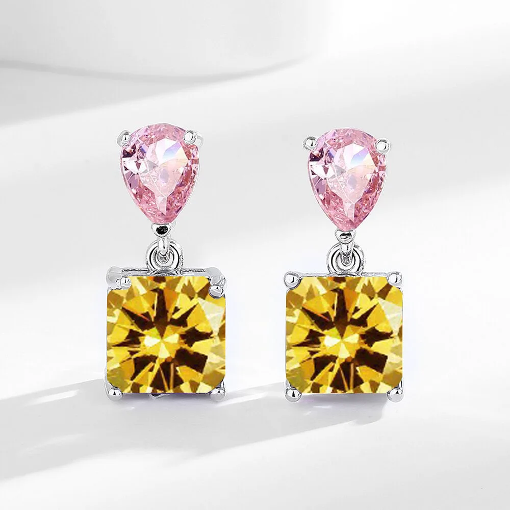 Edle 925 Sterling Silber Super-Feine Süße Farbige Edelstein-Ohrringe für Damen, Vielseitige Quasten-Ohrringe mit Eleganter Ausstrahlung – Detail 8