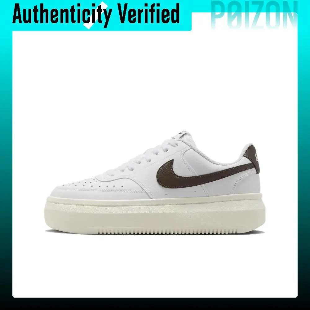 Nike Court Vision Alta Comfortable Low top Skateboard Shoes Women's White Brown DM0113-103