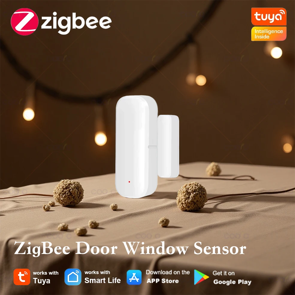 

Tuya Zigbee 3.0 Door Window Sensor Smart Security Alarm Open Closed Detectors Home Anti-theft Door Contact Sensor App Control