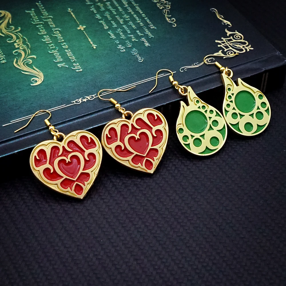 Tears of The Kingdom Earrings for Women Men Game Metal Link Heart Blood Brincos Jewelry Drop Earring Charm Gift Accessories