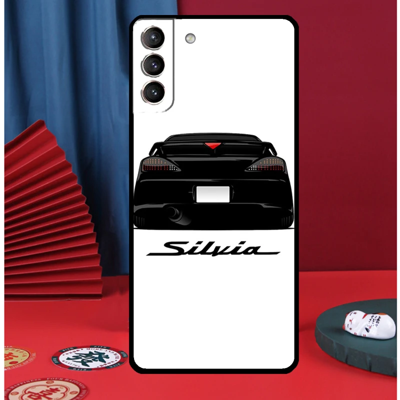 Silvia 자동차 케이스, 삼성 갤럭시 S21 S22 S23 울트라 S9 S10 S22 S23 플러스 노트 10 20 울트라 S20 FE S21 FE 커버