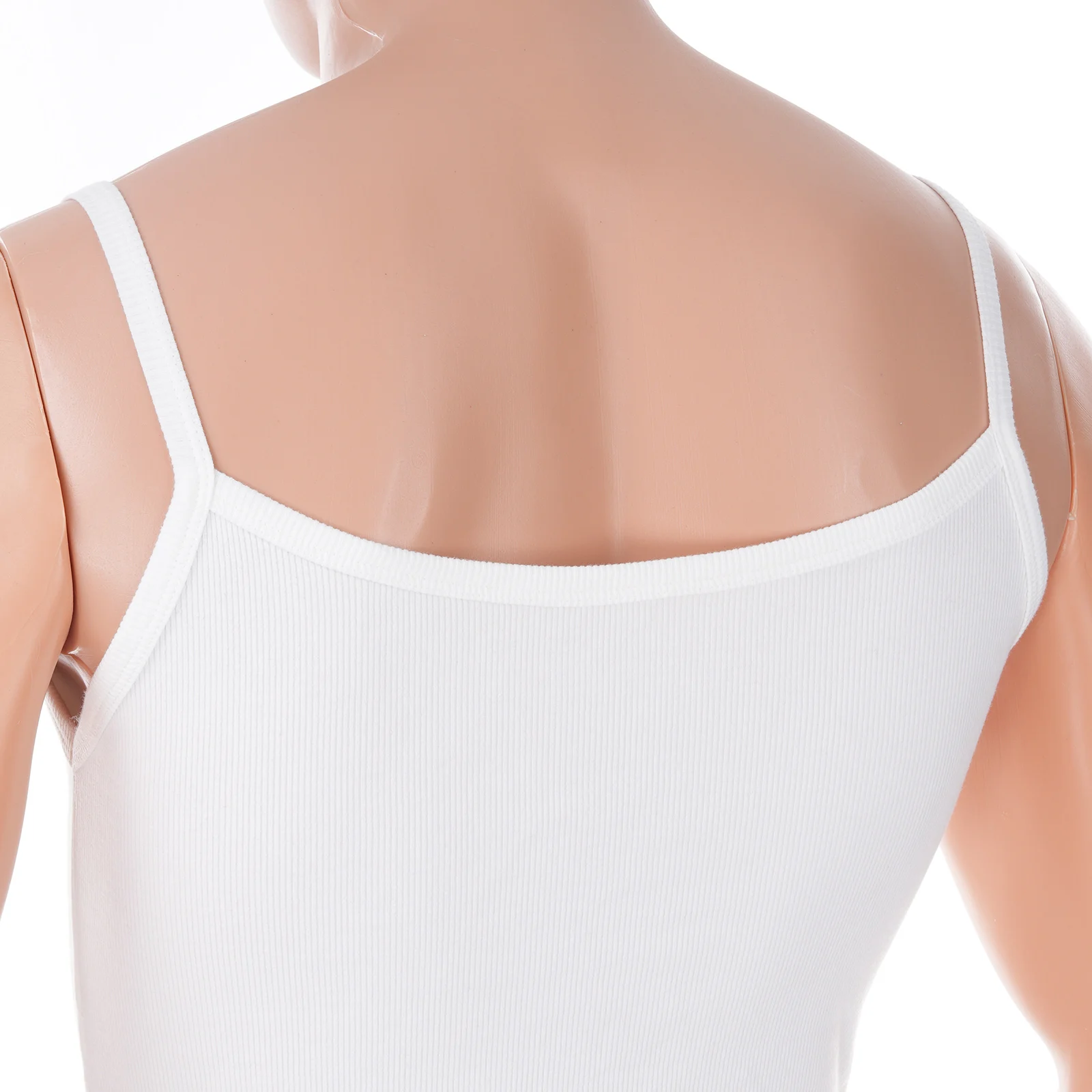 Sport-Crop-Tanktop für Männer, Geripptes Athletisches Muskel-Unterhemd, Trägerlos, Ärmellos, für Fitness, Bodybuilding, Sommer, Slim Fit, Workout, Jogging – Detail 16