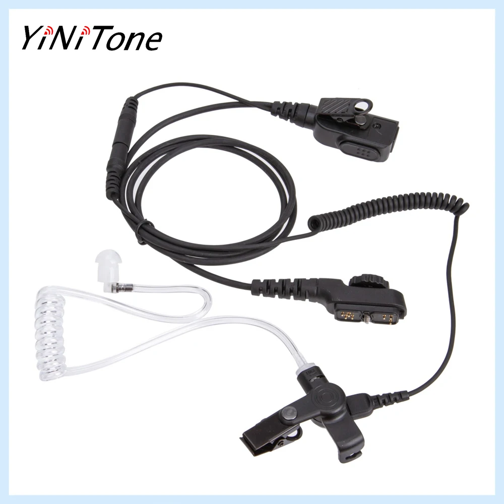 Headset Earpiece Mic for Hytera PD700, PD705G, PD780, PD785, PT580H Radios-PTT Button, Acoustic Tube, Comfortable Earbud