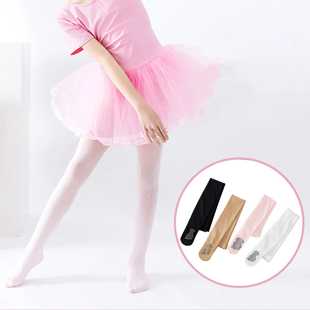 Aoylisey Girls 3/P Ballet Tights Soft Transition Anti Pilling Slip Dance Spring Summer Pantyhose Seamless Cat Claw Stockings 80D