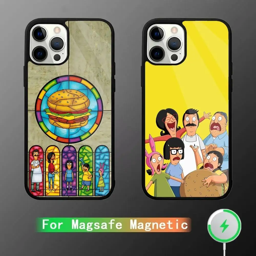

Cartoon B-Bobs Burgers Phone Case For iPhone 17,16,15,14,13,12,11,Pro,Max,Plus,Mini,SE4,E Magnetic Magsafe Wireless Charging