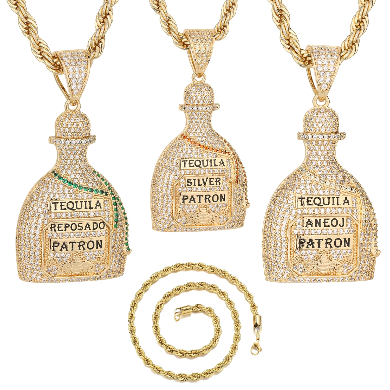 

3D Tequila Bottle Pendant Necklace Unisex Chilled Reposado Tequila Jewelry Fashion Pendant Jewelry Free Shipping Item