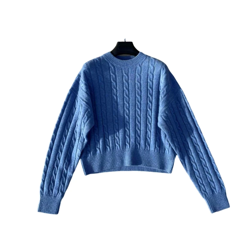 

24 Explosive European and American Style Cashmere Warm Banquet Women's Sweater Fashion High-Grade Texture Natural Wool
