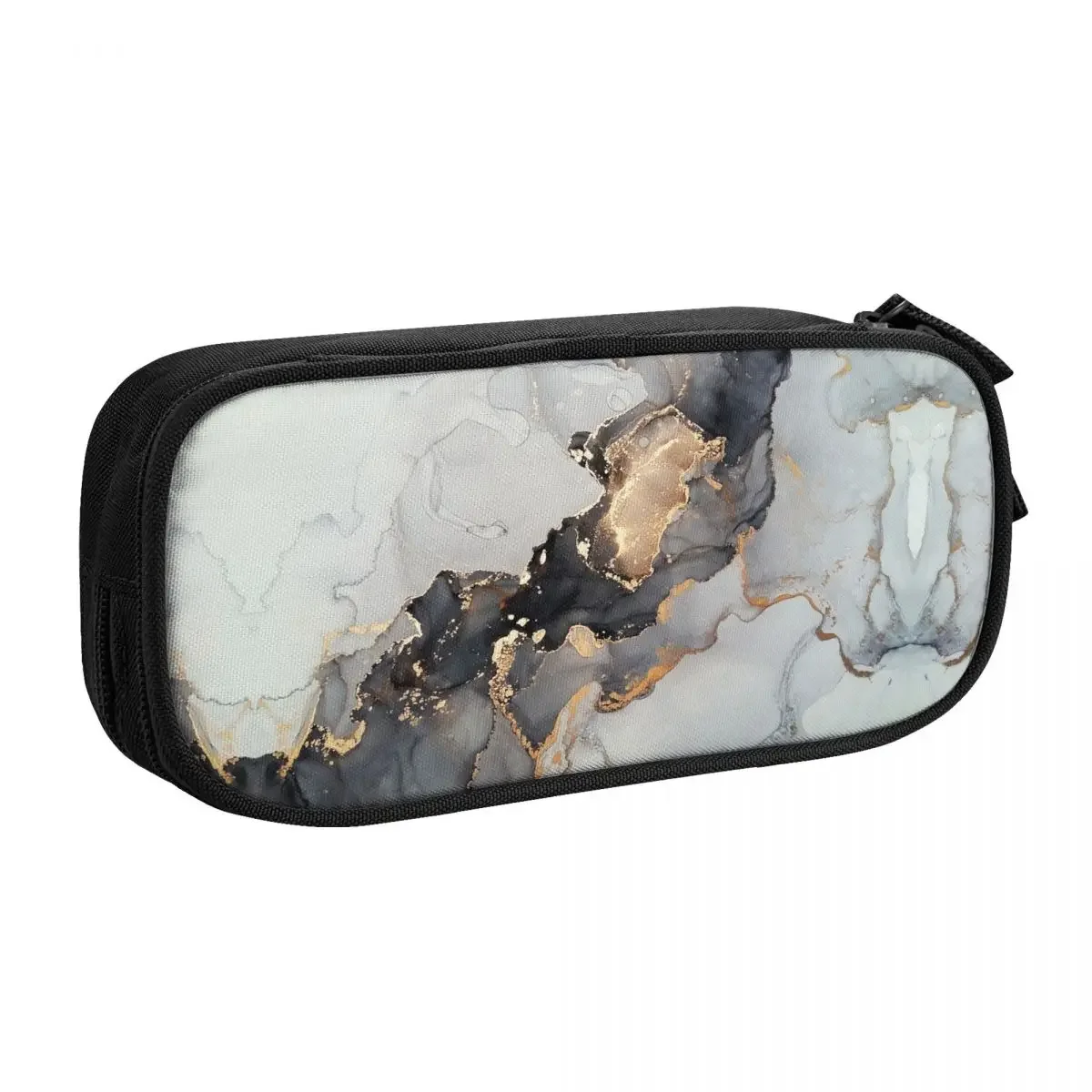 Custom Black And White Marble Cute Pencil Cases Girls Boys Large Capacity Pencil Box School Accessories
