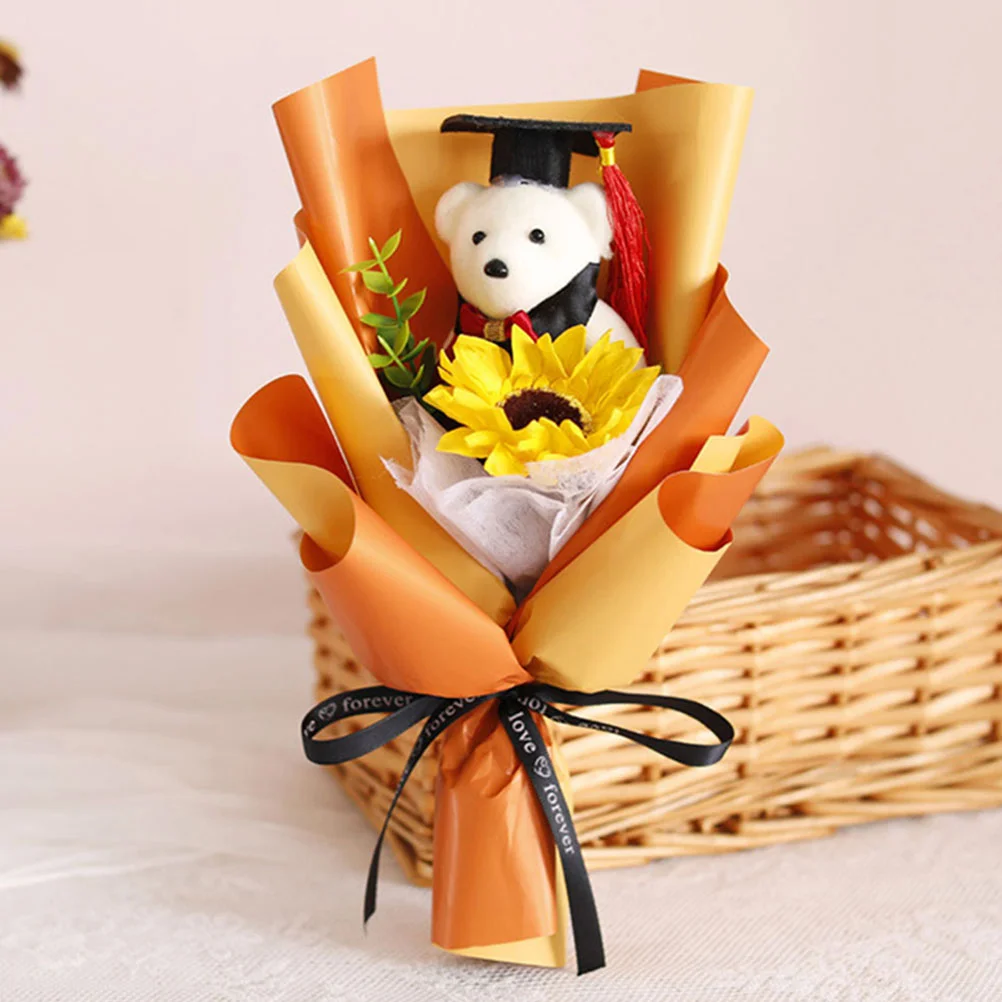 Mini ours en peluche pour remise de diplôme, petits cadeaux, bouquet de fleurs, gril d'ours, 5 pièces