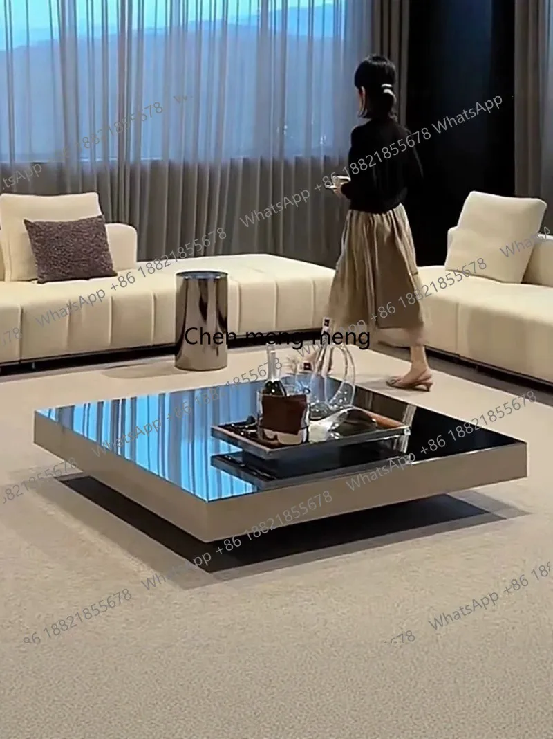 

Дизайнерский подвесной журнальный столик из нержавеющей стали для небольшой квартиры, квадратный, для гостиной