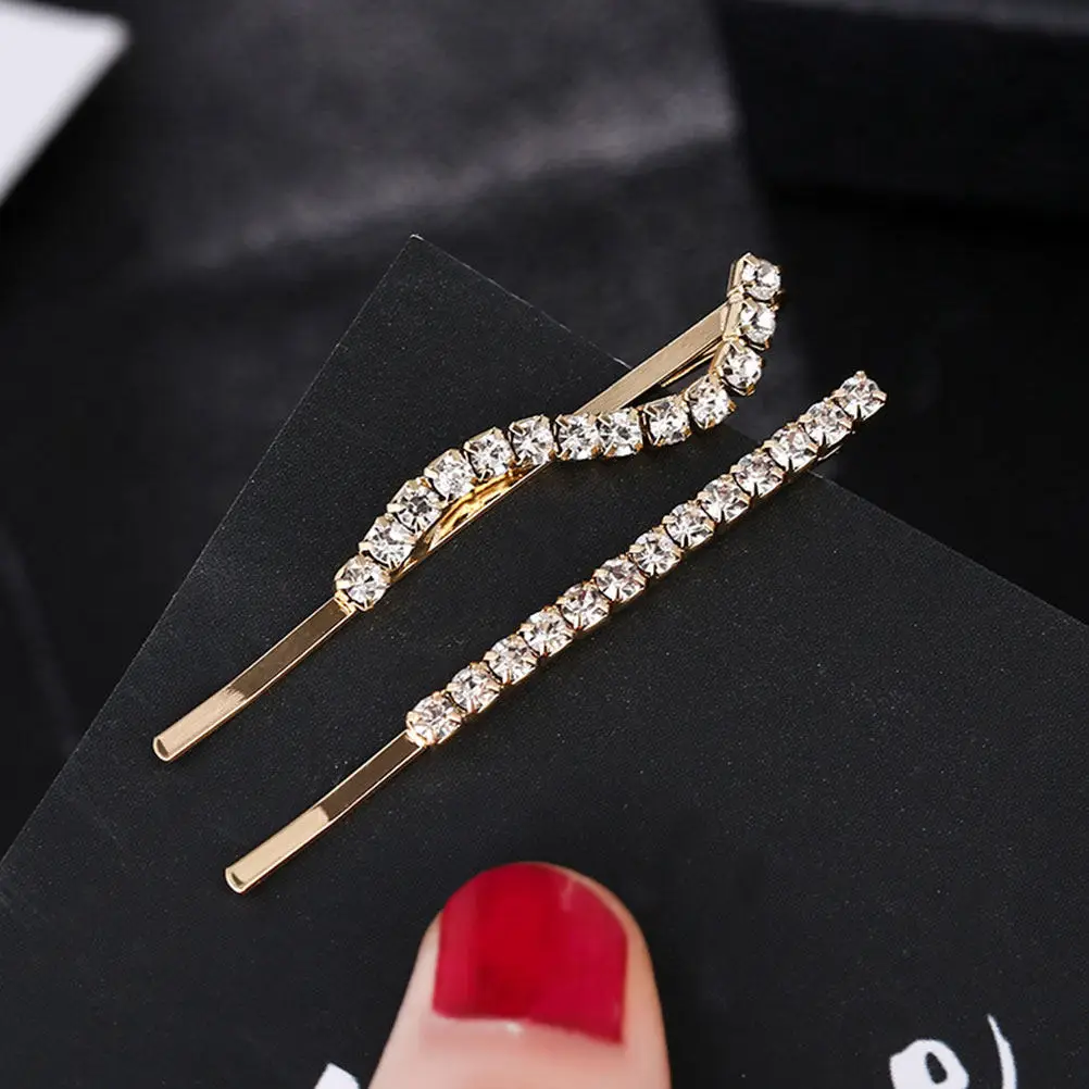 24Pcs Rhinestone Bobby Pins for Women – Sparkly Metal Hair Clips for Wedding Party Daily Styling