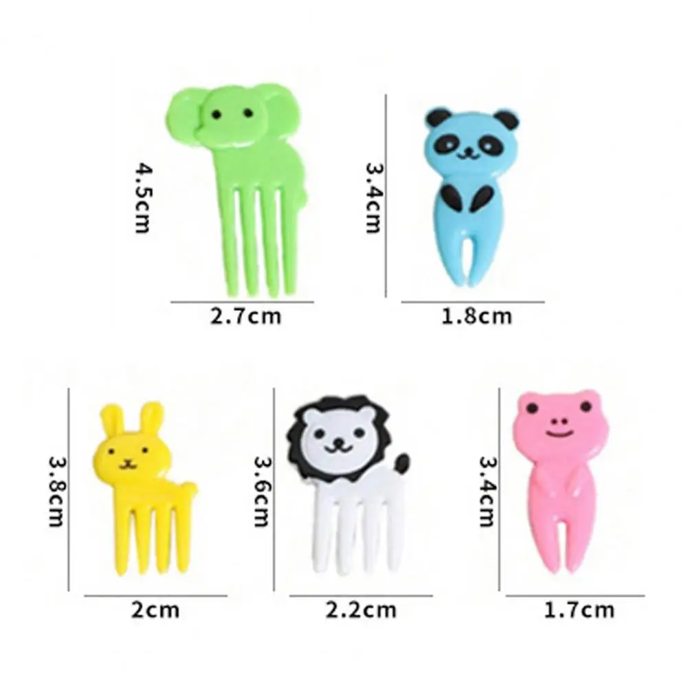 10Pcs 4-5cm Cartoon Animal Fruit Forks Cake Dessert Food Picks Lions Giraffe Elephants Animal Toothpicks Food Presentation Tools