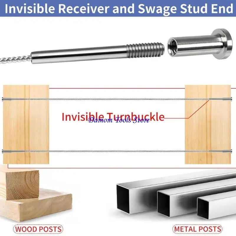 57BE Steel 1/8 Inch Invisible Cable Railing Hardware for Modern Homes Outdoor Safety
