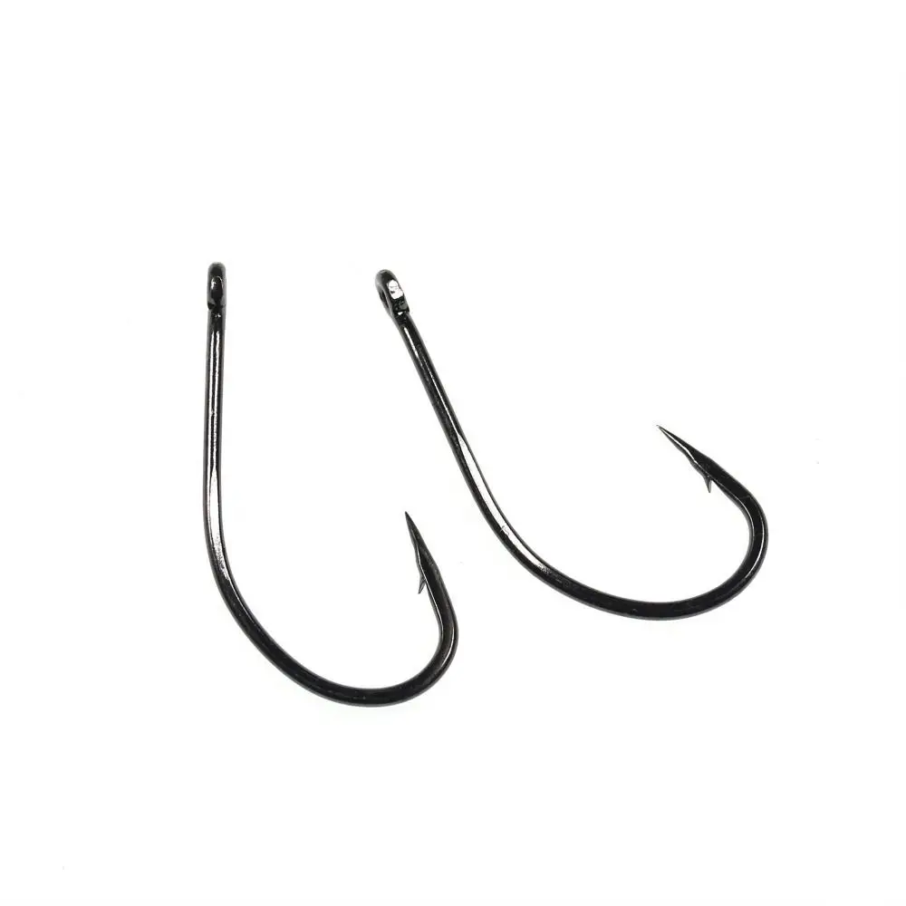 

Lure Hooks Black Nickle Fishing Tackle Flattened Sharped Fishhooks Barbed Fishing Hooks Off-set Fishing Hook Big Long Shank