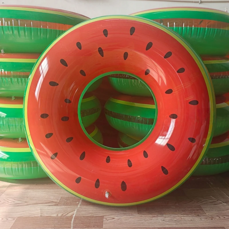 

Portable Custom Summer PVC Watermelon Design Inflatable Swimming Ring Safe Circle for Kids' Pool & River Tubing Water Sports