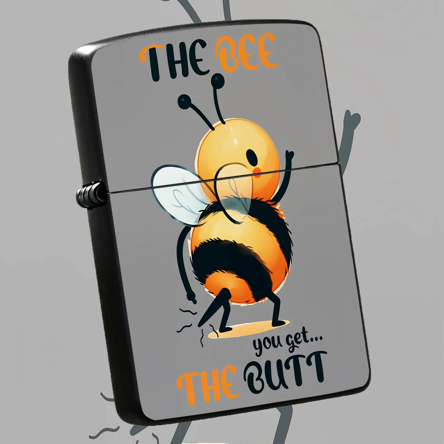 Cute Funny Bee Print Portable Lighter, Creative Humorous Pun Themed Adorable Bee Pattern Ignition Device, Lightweight Easy-Carry Daily Use Tool, Interesting Playful Holiday Birthday Surprise Gift For Friends And Family A Humorous And Intere