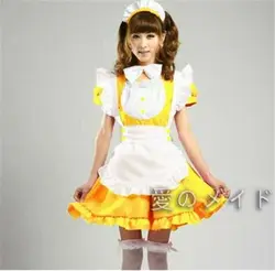 New Lolita Cute Inu X Boku SS Lovely Princess Maid Dress Kawaii Uniform Cosplay Costumes  Cosplay Bodysuit Yellow