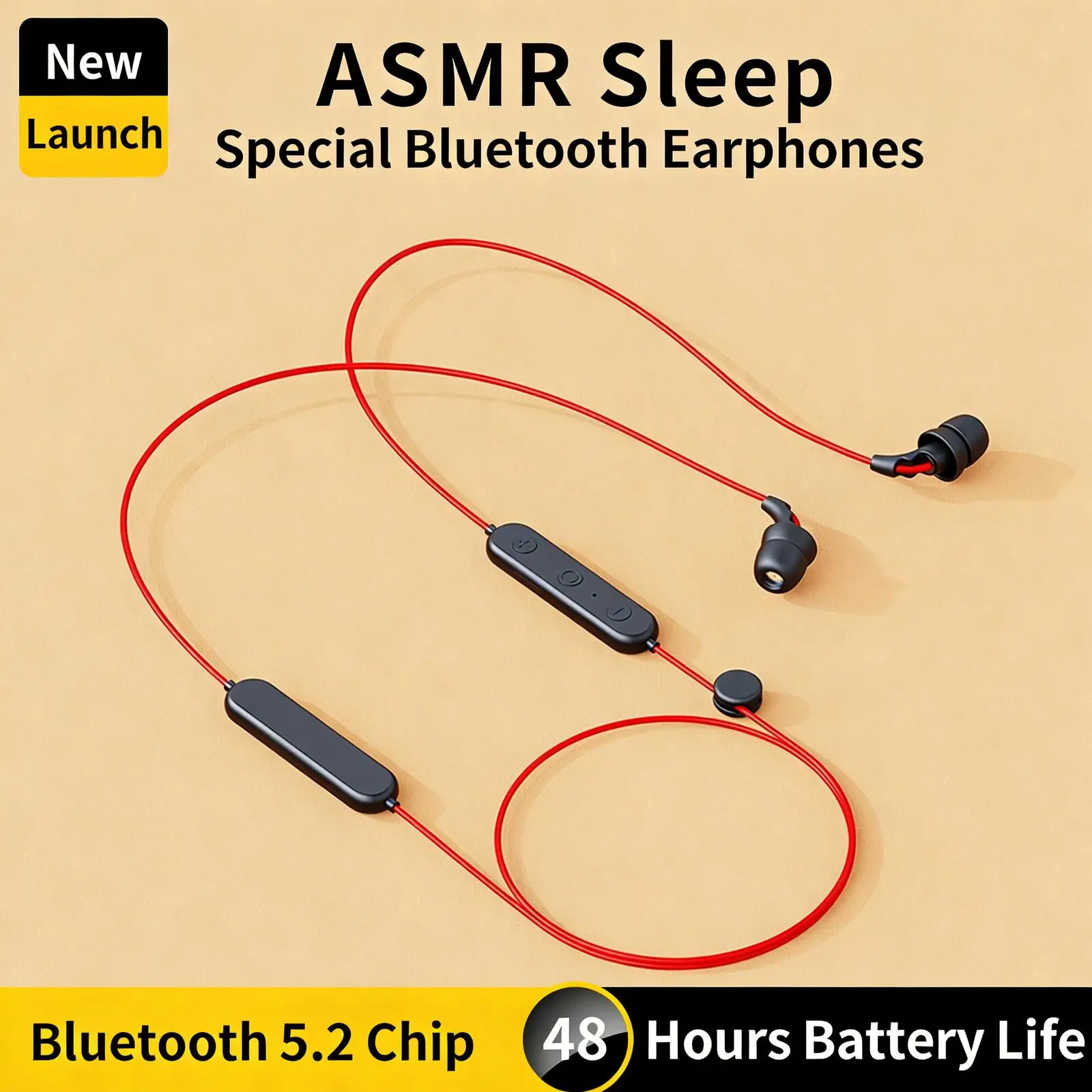 ASMR Sleep Bluetooth Headphones Neckband Long Battery Life Soft Comfortable Wear Soundproof Sleep Headset For Nap Music Relax