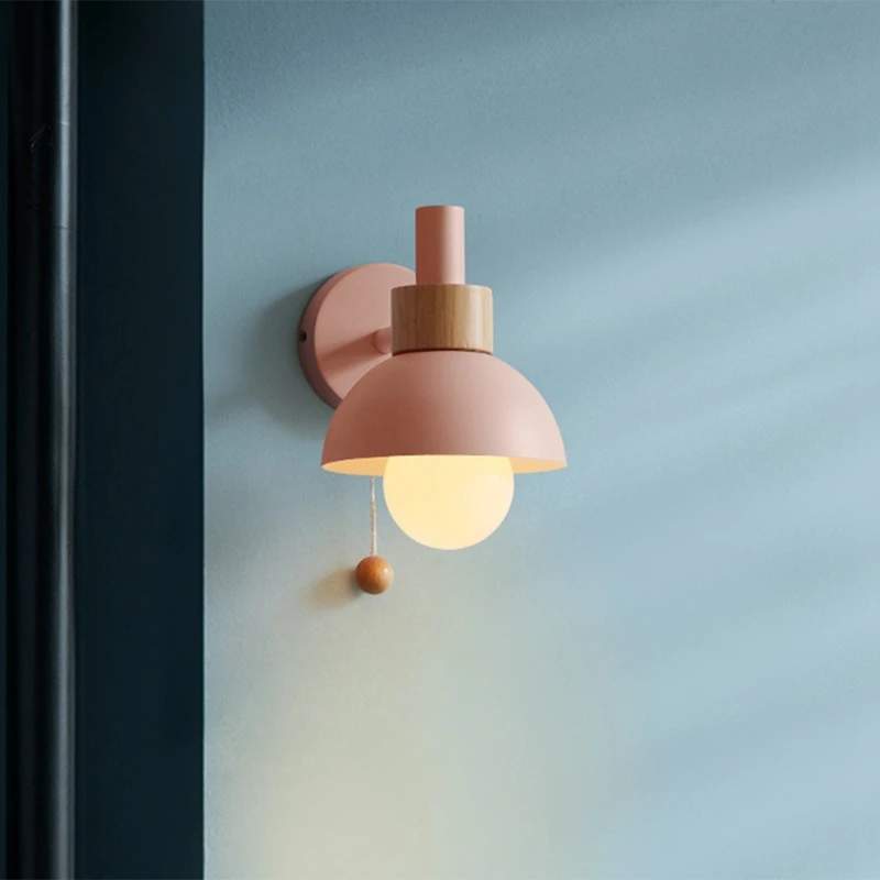 مصباح حائط LED مع مفتاح ، مصابيح شمعدان خشبي ، إضاءة داخلية ، ديكور منزلي ، جانب السرير ، غرفة نوم ، غرفة معيشة ، مصباح ، جديد
