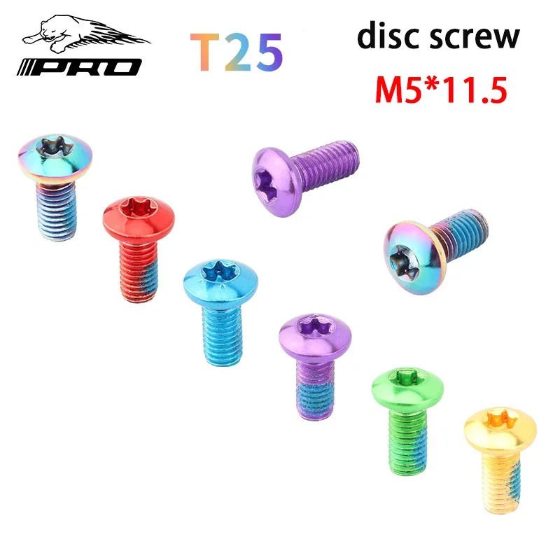 M5*11.5 Stainless Steel Brake Disc Bolts - T25 Titanium Plating MTB Rotor Screws