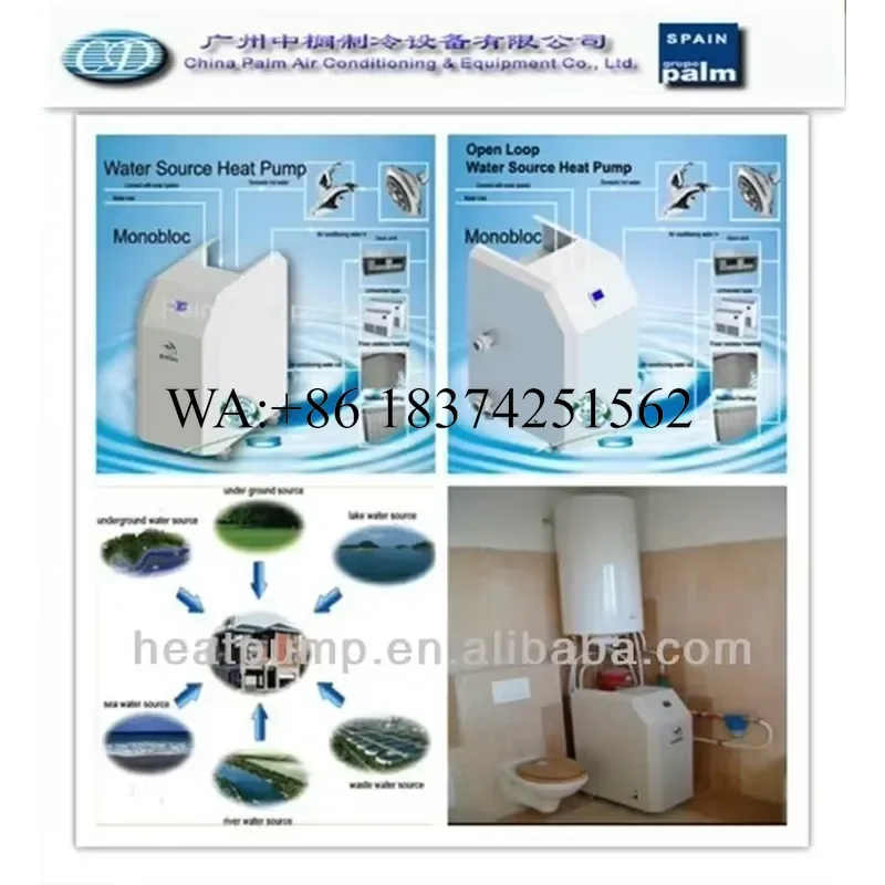 Wmwmnu for 8kw 10kw 19kw Geothermal Ground Source Heat Pump Water to Water Heating Cooling System