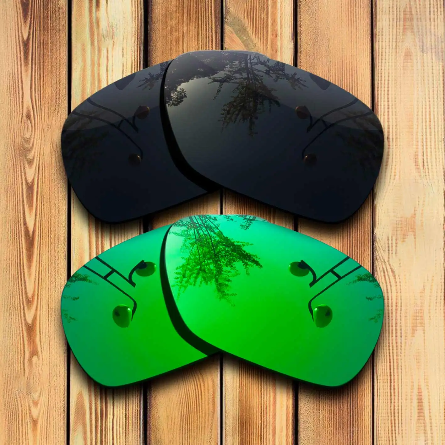 100% Precisely Cut Polarized Replacement Lenses for inmate Sunglasses Solid Black& Green Combine Options