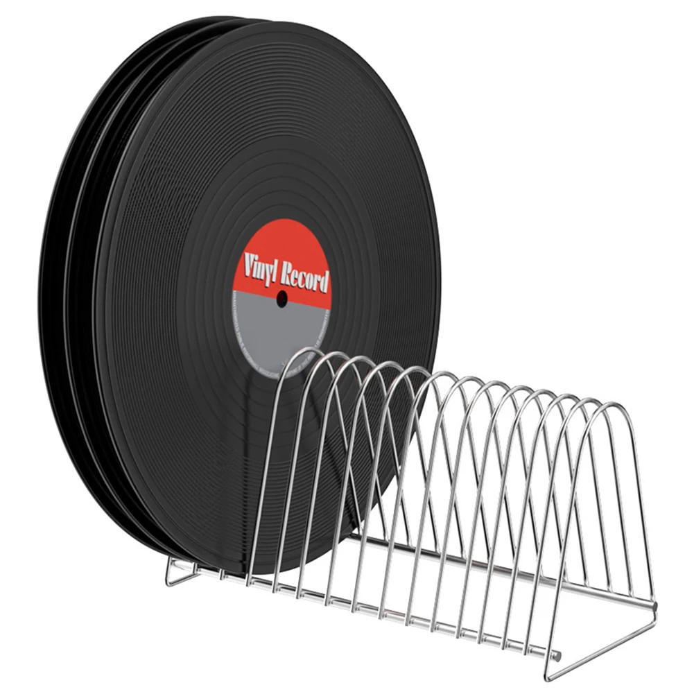Stainless Steel Vinyl Organizer for 7 12 Inch Records with Clean Lines and Contemporary Look for Indoor Spaces