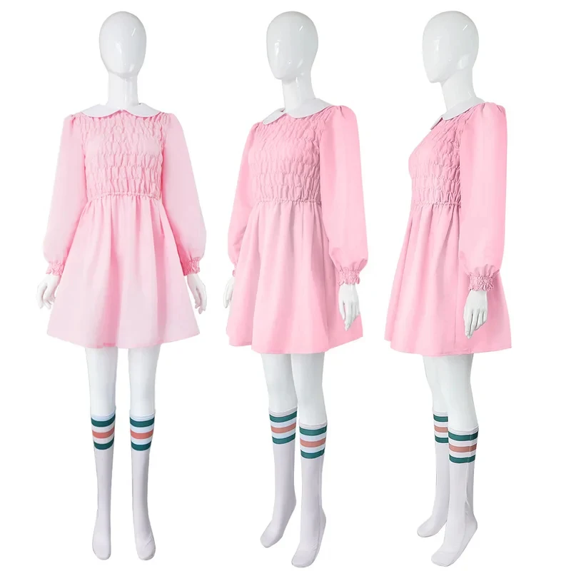

♥Halloween Cosplay Costume Eleven TV Pink Dress Thin Stranger 11 for Adult Women Outfits Fantasy Car New 2026 Surprise Clothing