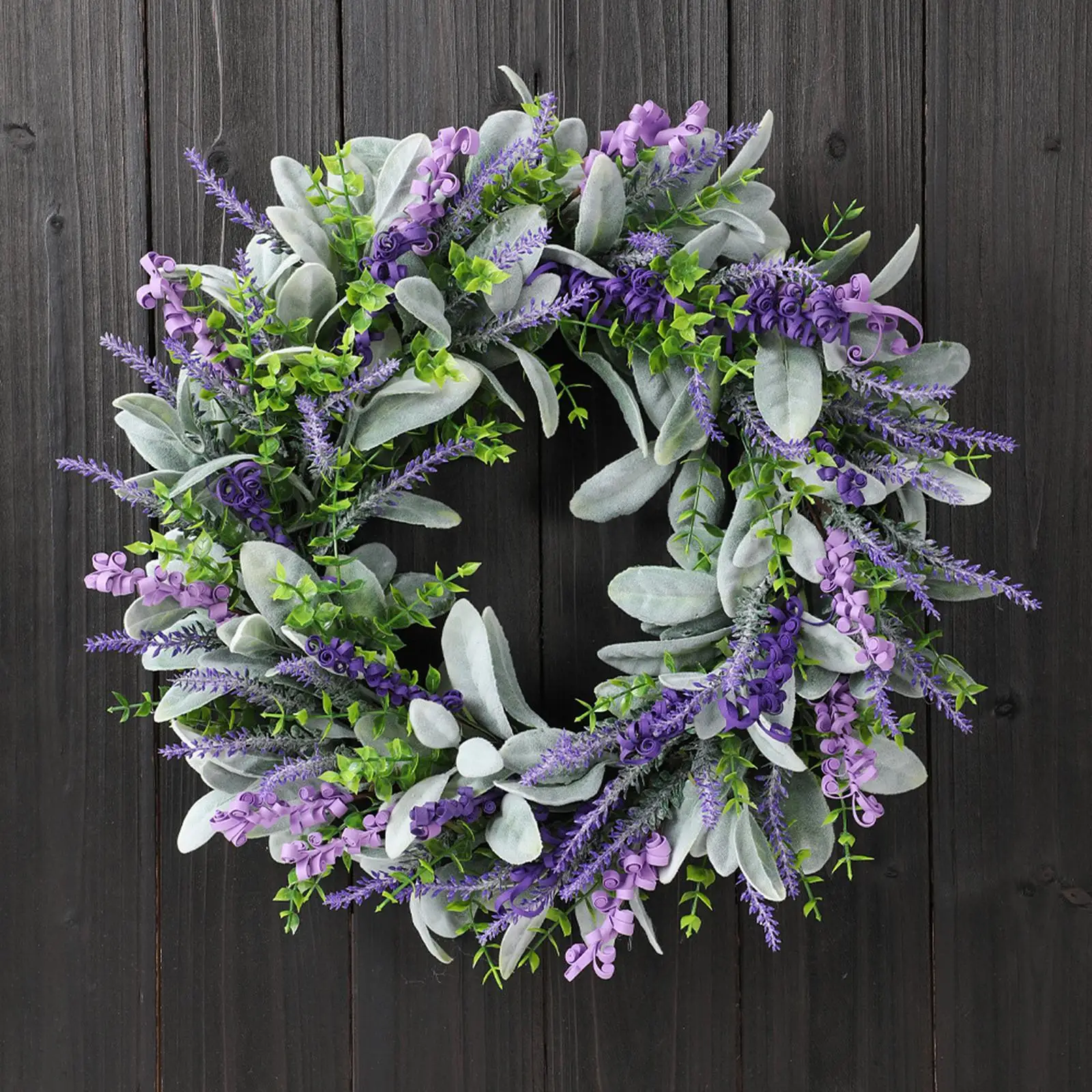 Artificial Greenery Wreath Real Touch Lavender Floral Door Wreath Summer Welcome Decoration for Front Door Home Office