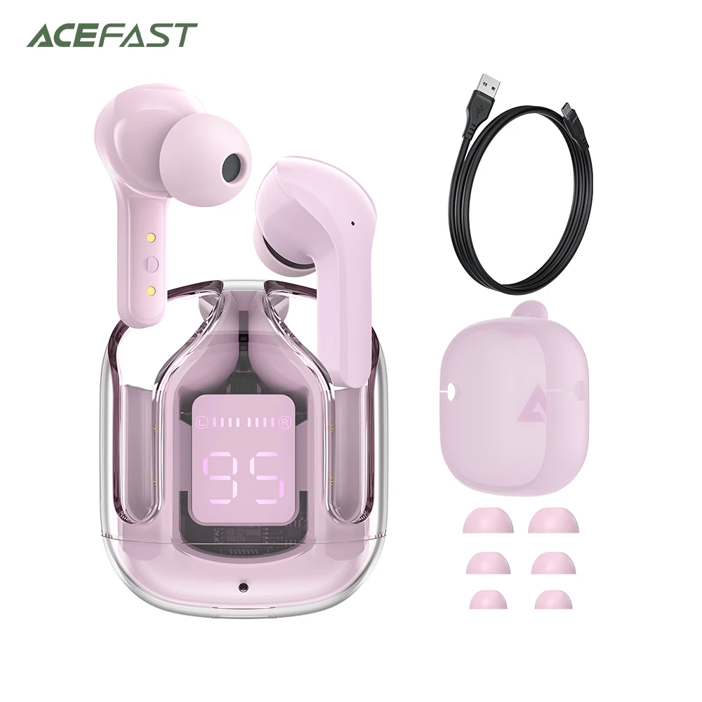 ACEFAST T6 Bluetooth Wireless Earphone Noise Cancelling Earbuds Sports Headphones Handsfree Headsets for iPhone 14/13,Xiaomi