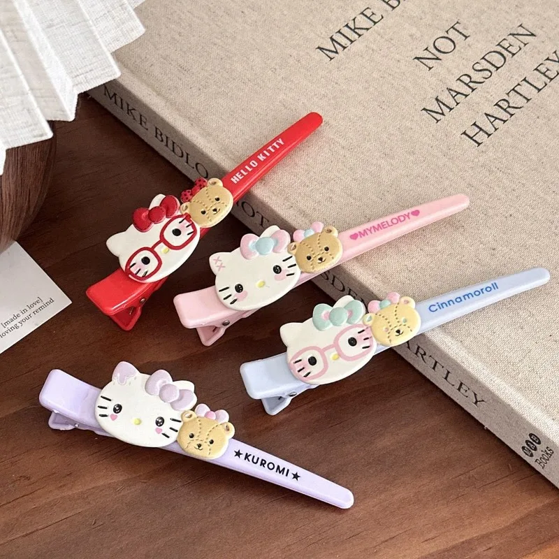

Cartoon Hello Kitty Hair Headwear Cute Cartoon KT Cat Bangs Side Clip Sweet Girls Hair Clip Set Side Clip Anniversary Girl Gift