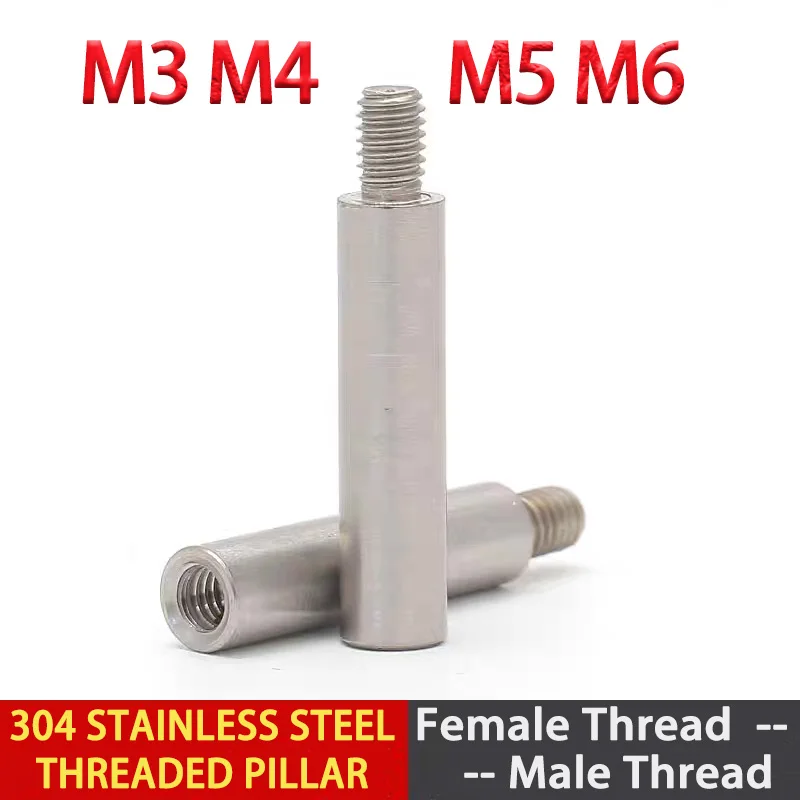 1-15 pcs/lot M3 M4 M5 M6 Thread Length 6mm 8mm 10mm 15mm 304 Stainless Steel Hex Standoff Male to Female Standoff Spacer Screw