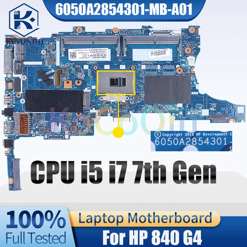 Placa-mãe do Portátil para hp Mainboard 840 g4 6050a2854301-mb-a01 i5 i7 7o Gen 917503501 917507601 Teste