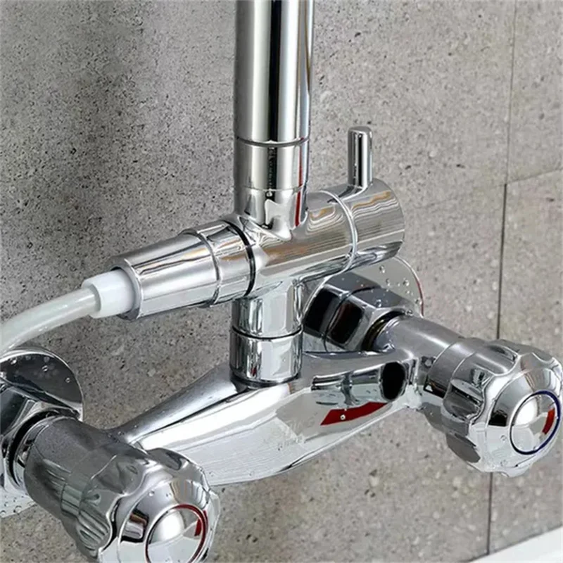 Vanne de séparation d\'eau à trois voies, interrupteur de commutation de douche, accessoires de douche, conversion de douche, 1 entrée, 2 sorties,