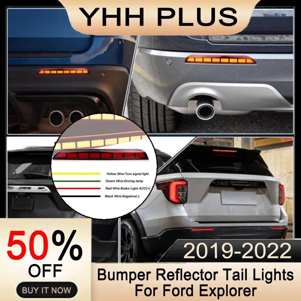 

Turn Signal Bumper Reflector Tail Lights For Ford Explorer 2019-2022 Accessories LED DRL Left&Right Auto Exterior Parts HOT SALE