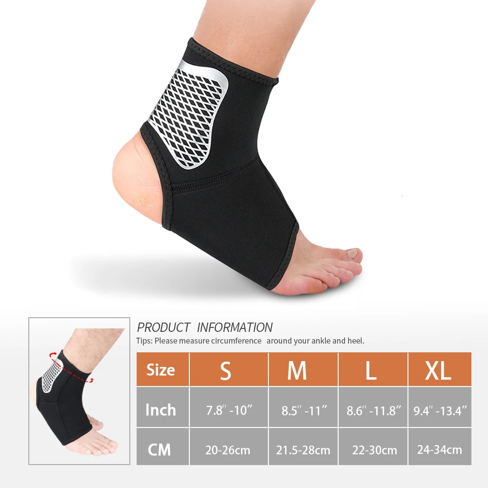 1Piece Anti-Sprain Ankle Support Brace Sleeve Barefoot Heel Foot Recovery Guard Pads to Support Stiff  and More Muscles Joints