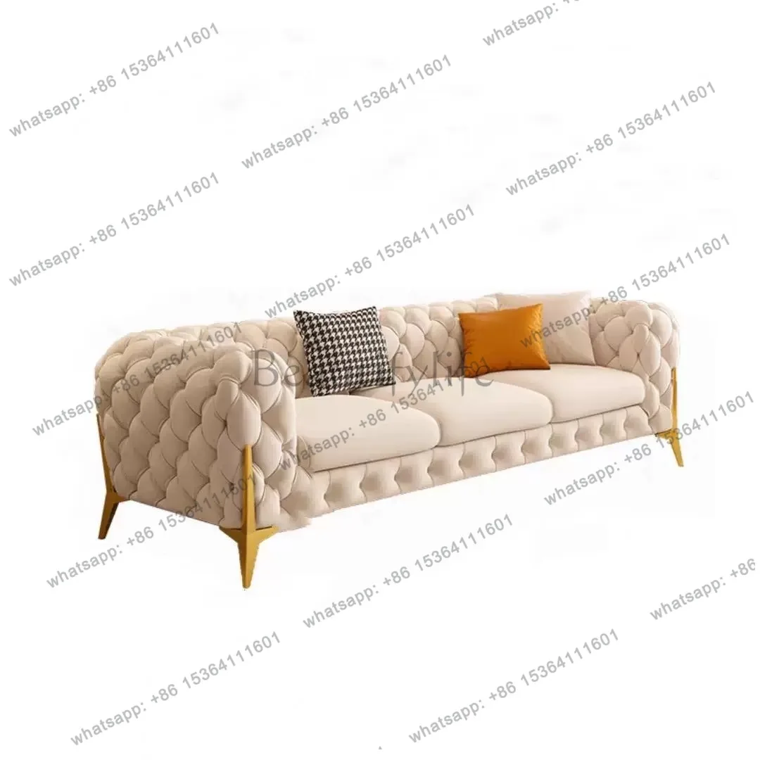 French matte fleece buckle single fabric sofa straight combination sofa bed customization