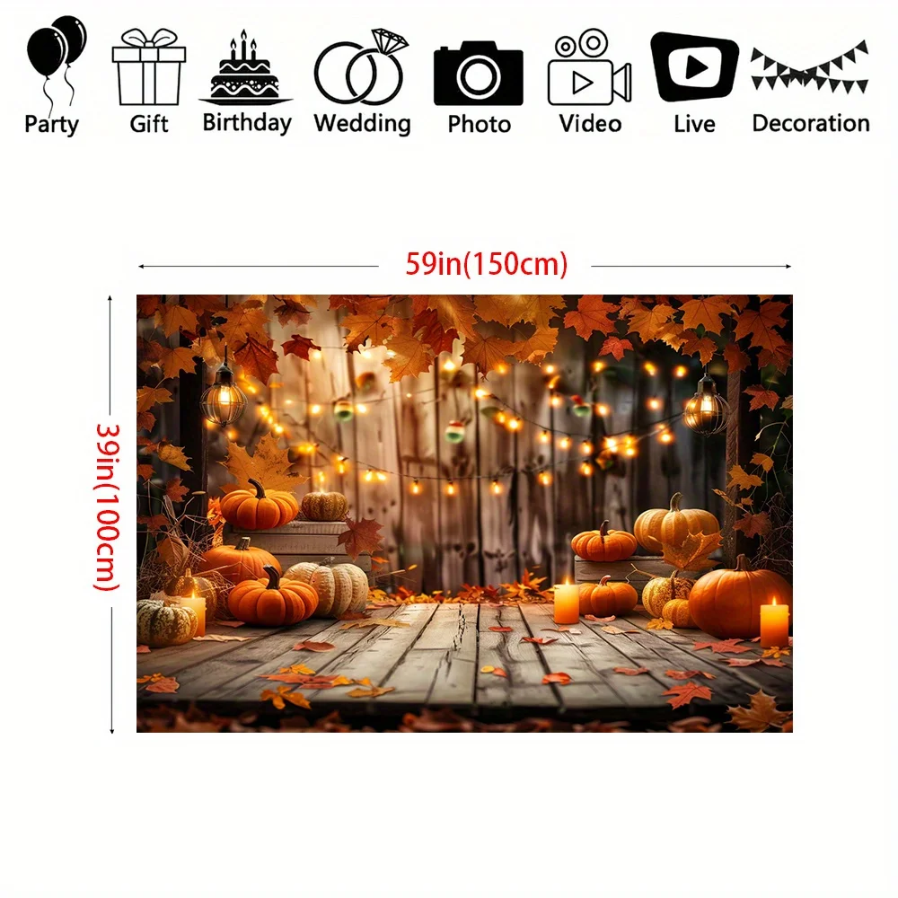 Autumn pumpkin photography background, Autumn Thanksgiving harvest wooden background, party decoration