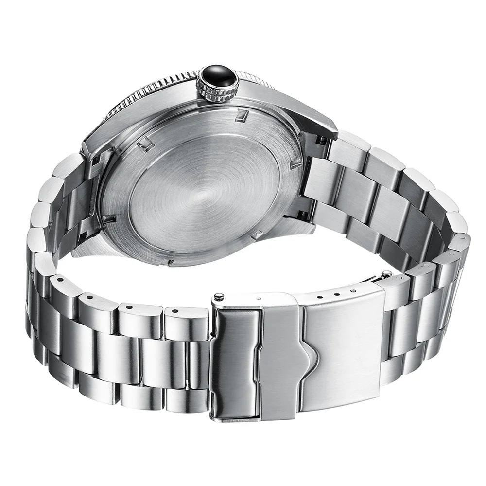 Phylida luxo negócios esporte relógio de pulso mecânico mostrador marrom relógios masculinos automático aço inoxidável miyota8215