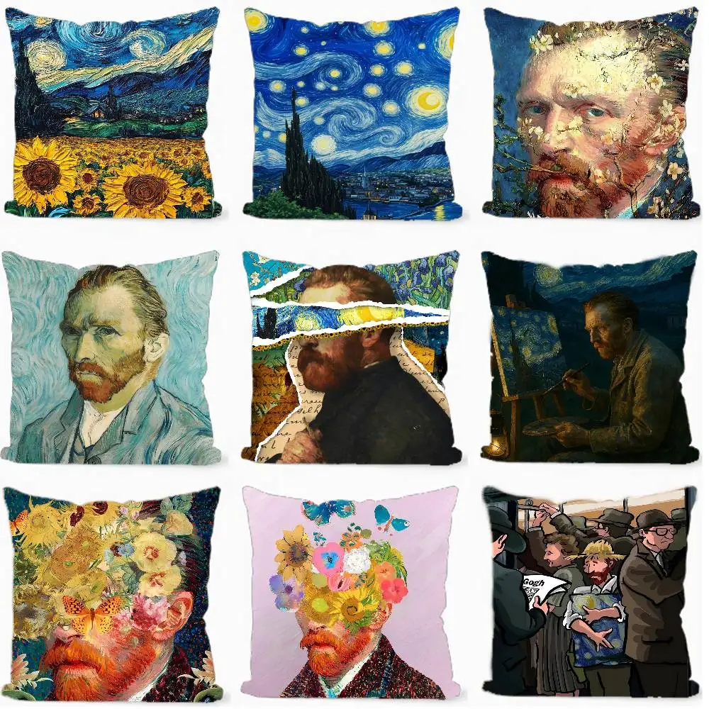 

Vincent Van Gogh Collection Paintings Pillow Gift Home Office Decoration Bedroom Sofa Car Cushion Cover Case